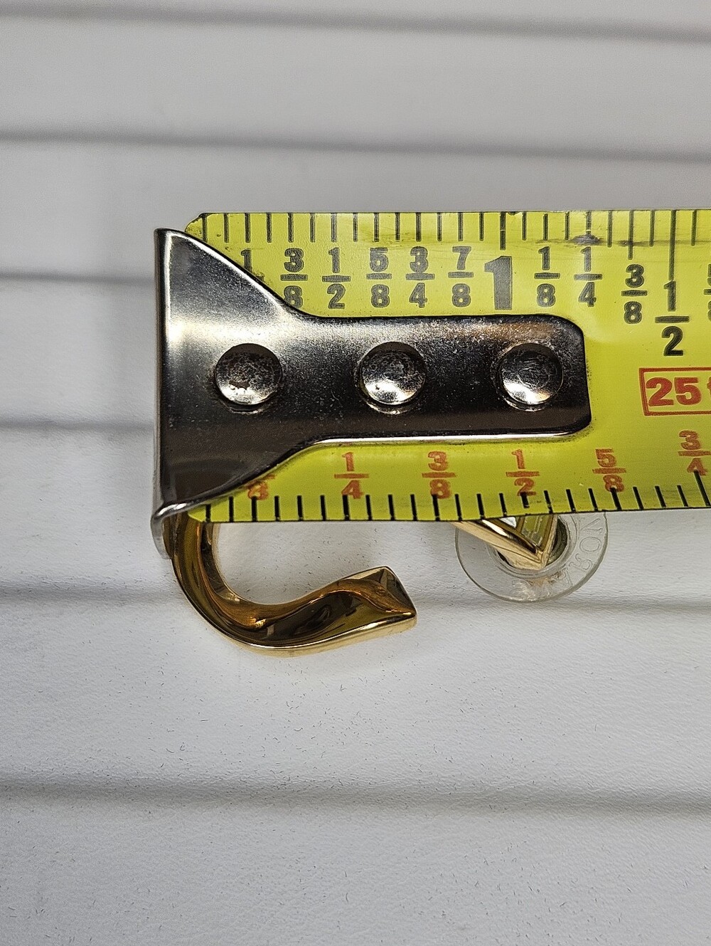 Vintage Swarovski Baguette Goldtone Pierced Earrings Signed - Picture 7 of 8